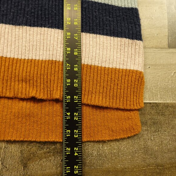 Madewell Thompson Pocket Pullover Sweater in Rainbow Stripe Heather Fawn Small - Picture 4 of 9